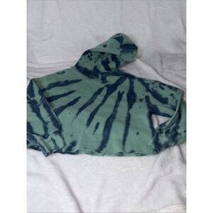 Art Class Cropped‎ Sweater Shirt Girls Sm 6/6x Long Sleeve Green Tie Dye Hoodie